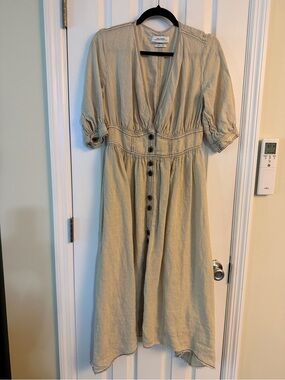 Zara Woman Premium Denim Collection 100% Linen Midi Dress | US 5 / EUR 5